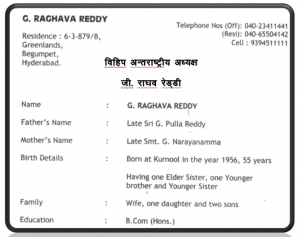 G Raghava Reddy -VHP
